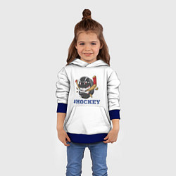 Толстовка-худи детская Хоккей, цвет: 3D-синий — фото 2