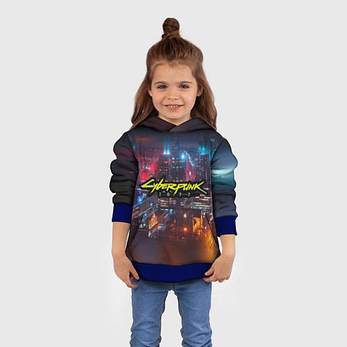 Детская толстовка Найт сити / 3D-Синий – фото 4