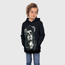 Толстовка-худи детская Санта Муэрте, цвет: 3D-черный — фото 2