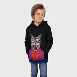 Толстовка-худи детская Boss Cat, цвет: 3D-синий — фото 2