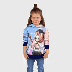 Толстовка-худи детская Genshin Impact, цвет: 3D-синий — фото 2