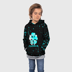 Толстовка-худи детская Черный клевер, цвет: 3D-меланж — фото 2