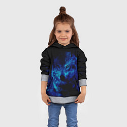 Толстовка-худи детская Волк Вселенная, цвет: 3D-меланж — фото 2