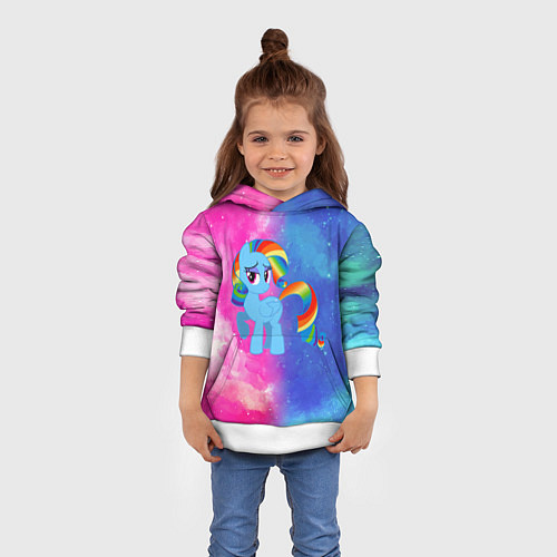 Детская толстовка Радуга Дэш / 3D-Белый – фото 4