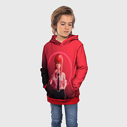 Толстовка-худи детская Человек Бензопила, цвет: 3D-красный — фото 2