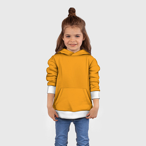 Детская толстовка Цвет Шафран без рисунка / 3D-Белый – фото 4