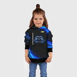 Толстовка-худи детская Chevrolet, цвет: 3D-черный — фото 2