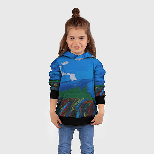 Детская толстовка Разноцветная абстракция / 3D-Черный – фото 4