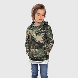 Толстовка-худи детская Камуфляж Land Rover, цвет: 3D-белый — фото 2