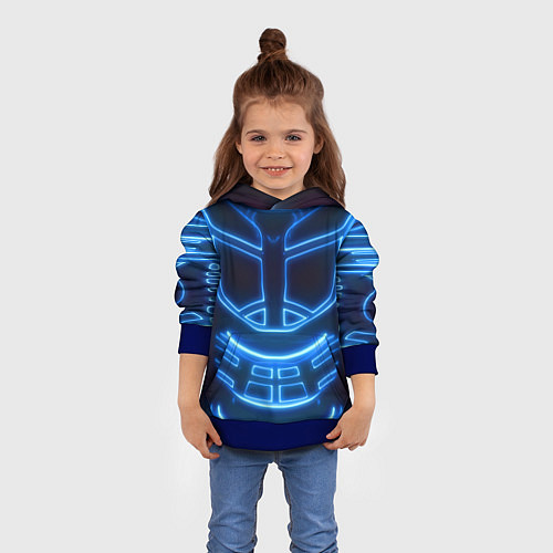 Детская толстовка Неоновая броня Neon Armor / 3D-Синий – фото 4