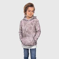 Толстовка-худи детская Розы с пионами, цвет: 3D-белый — фото 2