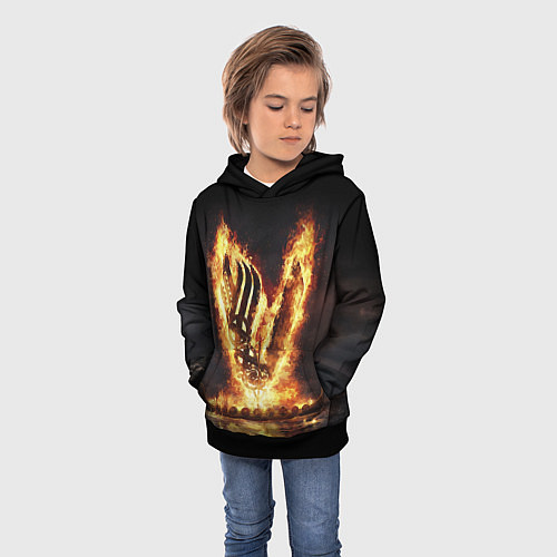 Детская толстовка ВИКИНГИ VIKINGS V / 3D-Черный – фото 3