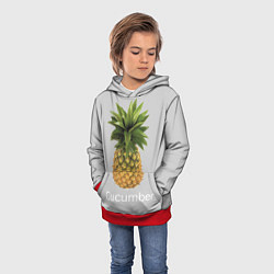 Толстовка-худи детская Pineapple cucumber, цвет: 3D-красный — фото 2