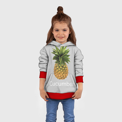 Детская толстовка Pineapple cucumber / 3D-Красный – фото 4