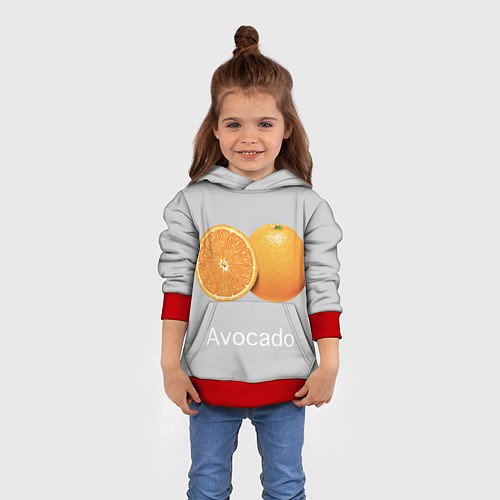 Детская толстовка Orange avocado / 3D-Красный – фото 4