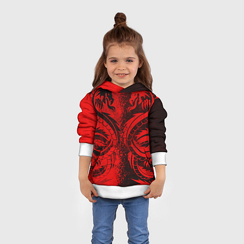 Детская толстовка BLACK RED DRAGONS TATOO / 3D-Белый – фото 4