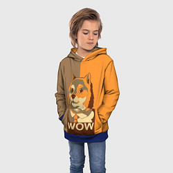 Толстовка-худи детская Doge Wow, цвет: 3D-синий — фото 2