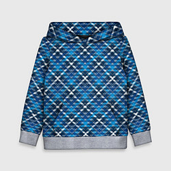 Толстовка-худи детская Текстура в клетку, цвет: 3D-меланж