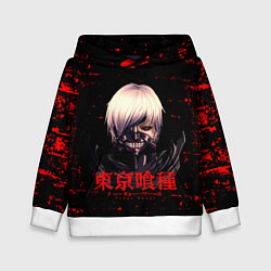 Толстовка-худи детская Токийский гуль Tokyo Ghoul, цвет: 3D-белый