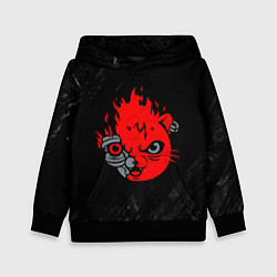 Толстовка-худи детская CYBERPUNK 2077 КОТ КИАНУ РИВЗ, цвет: 3D-черный