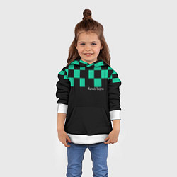 Толстовка-худи детская Kamado Tanjirou Kimetsu no Yaiba, цвет: 3D-белый — фото 2