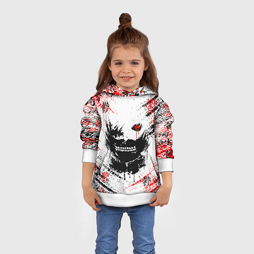 Детская толстовка ТОКИЙСКИЙ ГУЛЬ КЕН КАНЕКИ / 3D-Белый – фото 4