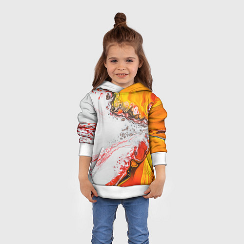 Детская толстовка Рисунок желтой краской / 3D-Белый – фото 4