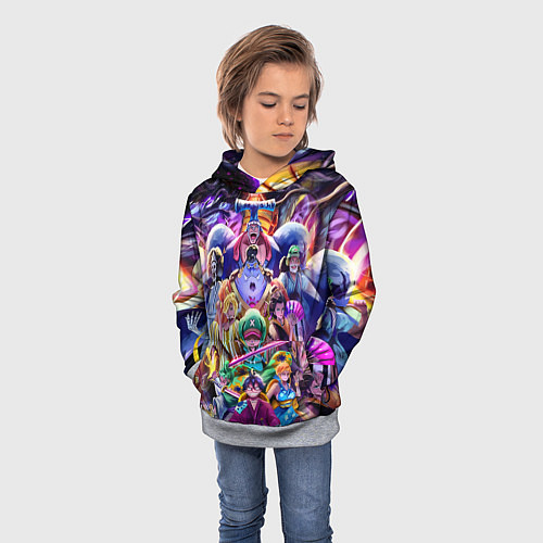 Детская толстовка ONE PIECE ВАН ПИС ПЕРСОНАЖИ / 3D-Меланж – фото 3