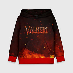 Детская толстовка Valheim огненный лого