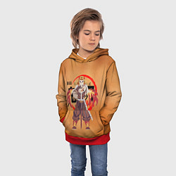 Толстовка-худи детская Кёджуро Ренгоку Kimetsu no Yaiba, цвет: 3D-красный — фото 2