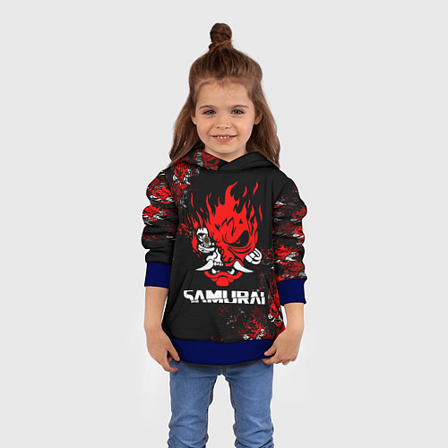 Детская толстовка SAMURAI CYBERPUNK 2077 / 3D-Синий – фото 4