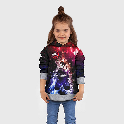 Детская толстовка Танджиро Камадо Kimetsu no Yaiba / 3D-Меланж – фото 4