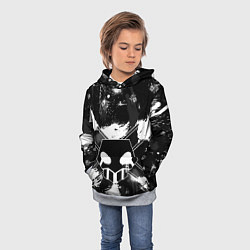 Толстовка-худи детская БЛИЧ ШИНИГАМИ ЛОГО НА СПИНЕ, цвет: 3D-меланж — фото 2