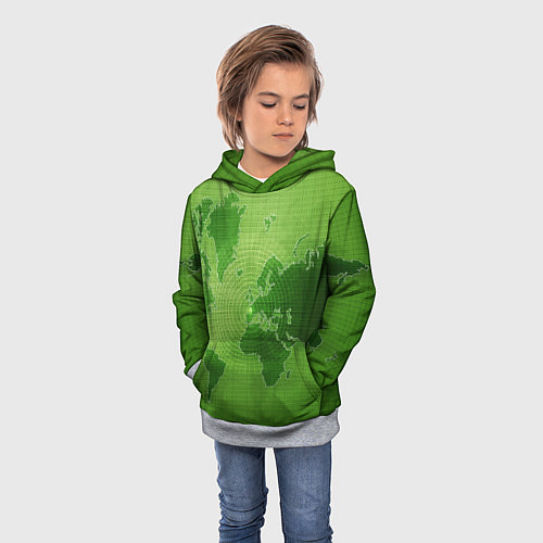 Детская толстовка Карта мира / 3D-Меланж – фото 3