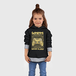 Толстовка-худи детская GAMERS NEVER SLEEP, цвет: 3D-меланж — фото 2