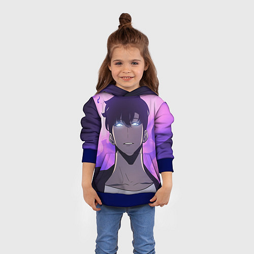 Детская толстовка Поднятие уровня в одиночку / 3D-Синий – фото 4