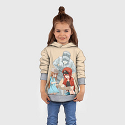 Толстовка-худи детская Клетки за работой, цвет: 3D-меланж — фото 2