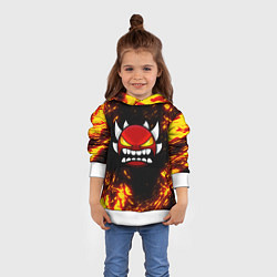 Толстовка-худи детская Geometry Dash: Demon Z, цвет: 3D-белый — фото 2