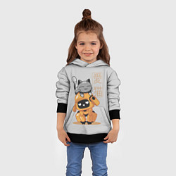 Толстовка-худи детская Cat and Robot ЛСР, цвет: 3D-черный — фото 2
