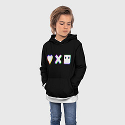 Толстовка-худи детская Love Death and Robots Glitch, цвет: 3D-белый — фото 2