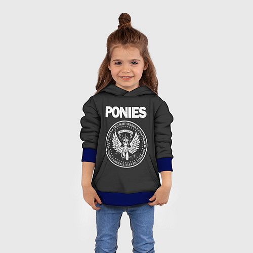 Детская толстовка Pony x Ramones / 3D-Синий – фото 4