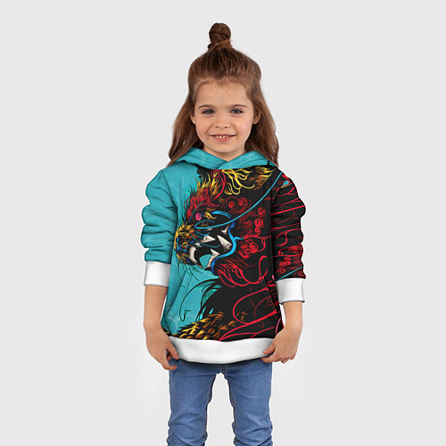 Детская толстовка Дракон Dragon / 3D-Белый – фото 4