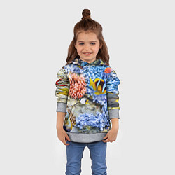 Толстовка-худи детская Морской мир, цвет: 3D-меланж — фото 2