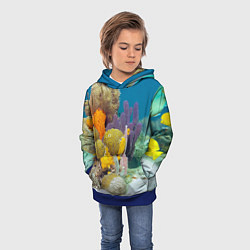 Толстовка-худи детская Морской мир, цвет: 3D-синий — фото 2