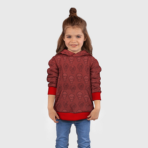 Детская толстовка Isaacs pattern / 3D-Красный – фото 4
