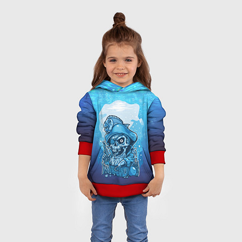 Детская толстовка На дне морском / 3D-Красный – фото 4