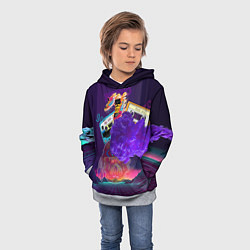 Толстовка-худи детская Ретро 90-е, цвет: 3D-меланж — фото 2