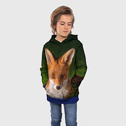Толстовка-худи детская Лисица, цвет: 3D-синий — фото 2