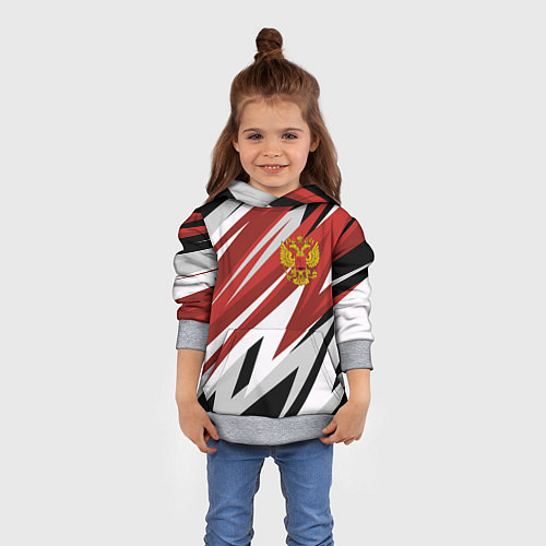 Детская толстовка РОССИЯ RUSSIA RED / 3D-Меланж – фото 4