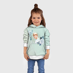 Толстовка-худи детская Чимин в цветах, цвет: 3D-белый — фото 2
